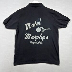 Vintage Stedman Polo Shirt Men‎ M Black Bowling Fast Fred Mabel Murpheys